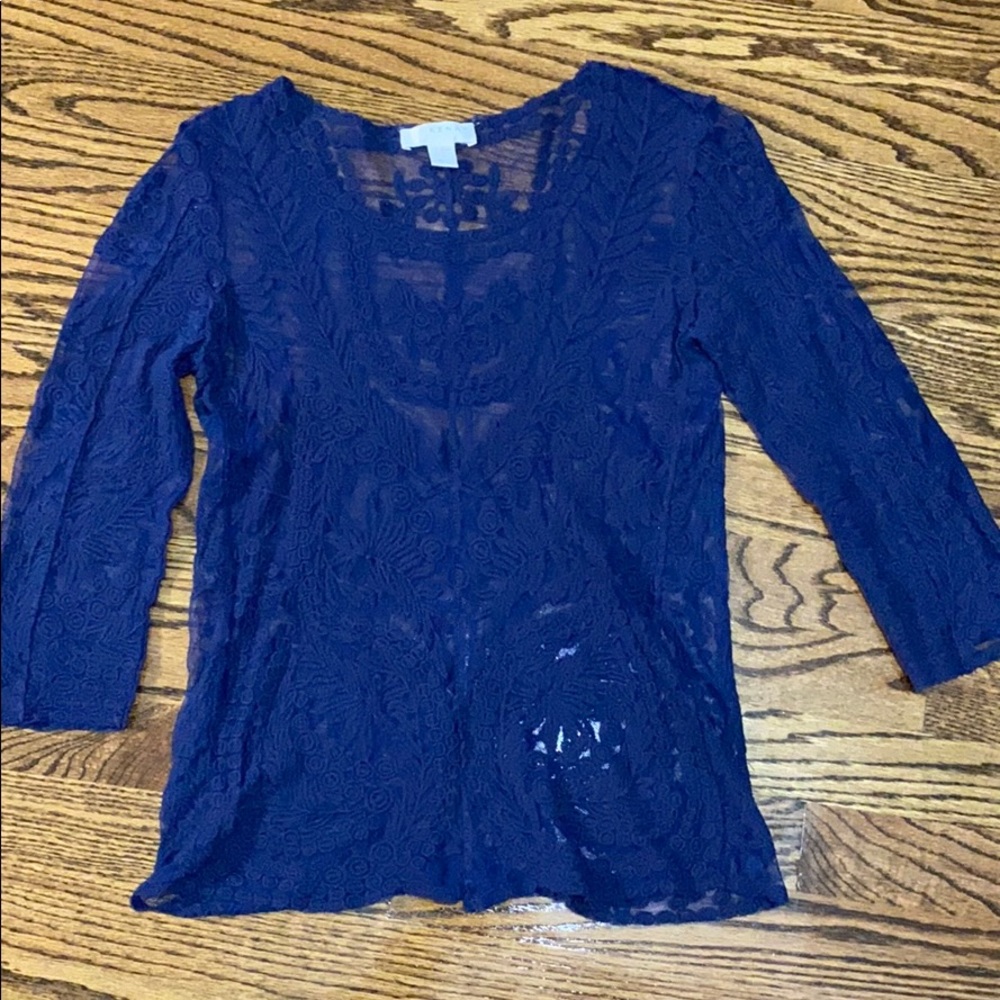 Sheer navy top